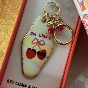 Piper k Viral Ma Cherie Keychain and Bag Charm with Red and Gold Accents
